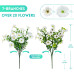 Hrobek Artificial Flowers for Outdoors Faux Plants Outside Indoor,Realistic UV Resistant Silk Fake Daisy Morning Glory for Home Patio Garden Back Yard Front Porch Decor Spring Summer(12 Bunches,White)