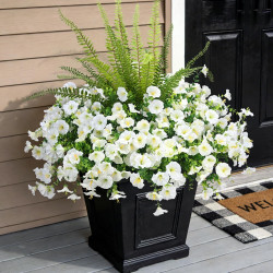 Hrobek Artificial Flowers for Outdoors Faux Plants Outside Indoor,UV Resistant Silk Fake Morning Glory Tall Ferns for Home Patio Garden Back Yard Front Porch Decor Spring Summer(13 Bunches,White) Hrobek Artificial Flowers for Outdoors Faux Plants Outside Indoor,UV Resistant Silk Fake Morning Glory Tall Ferns for Home Patio Garden Back Yard Front Porch Decor Spring Summer(13 Bunches,White)