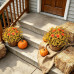 Hrobek Artificial Mums for Outdoors Planter Silk Fake Flower for Fall Decor | 12 Bunches,Orange Yellow,UV Resistant,Look Real,Faux Dahlia Plants Outside for Front Door Porch,Patio,Yard,Home Decoration