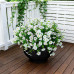 Hrobek Artificial Flowers for Outdoors Faux Plants Outside Indoor,Realistic UV Resistant Silk Fake Daisy Morning Glory for Home Patio Garden Back Yard Front Porch Decor Spring Summer(12 Bunches,White)