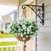 Hrobek Artificial Flowers for Outdoors Faux Plants Outside Indoor,Realistic UV Resistant Silk Fake Daisy Morning Glory for Home Patio Garden Back Yard Front Porch Decor Spring Summer(12 Bunches,White)